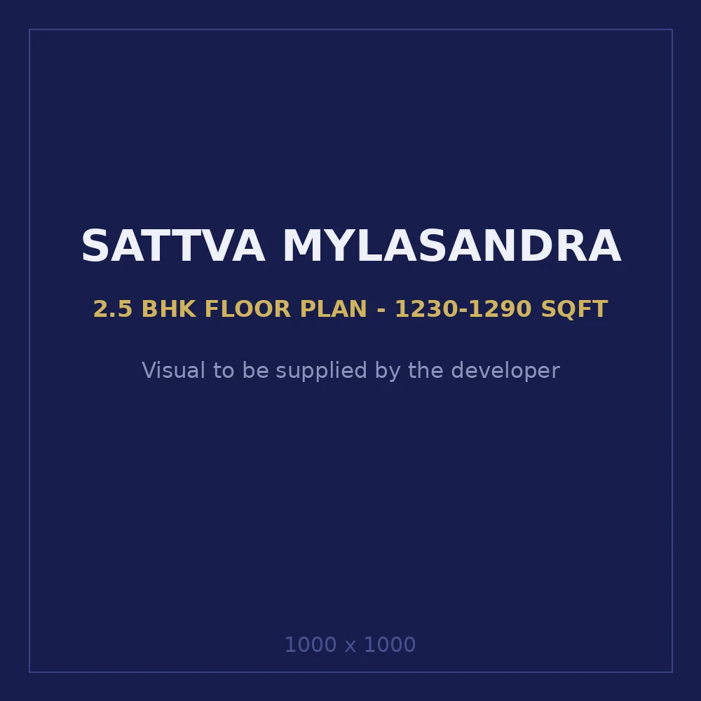 Sattva Mylasandra 2.5 BHK floor plan, 1,230 – 1,290 sq ft